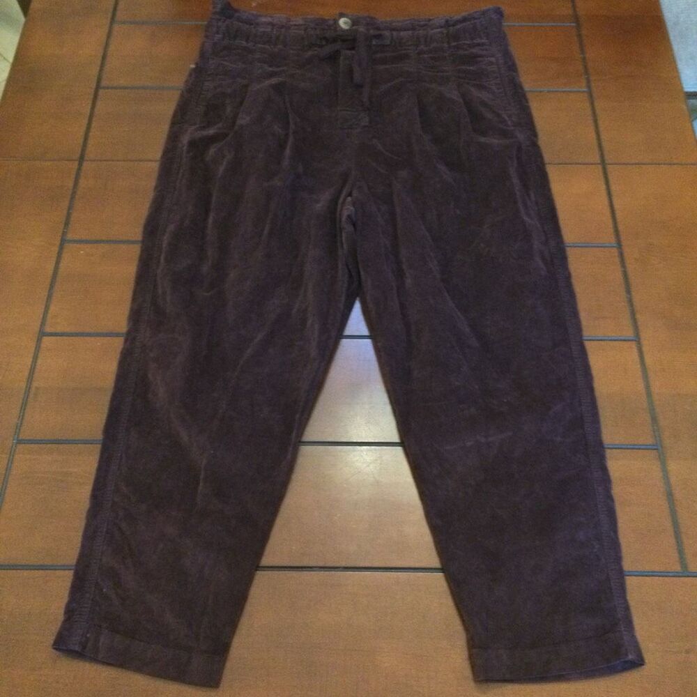 Free people margate paperbag waist corduroy panther rose medium